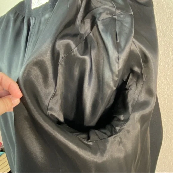 Vintage 70’s ILGWU Black Wool Double Breasted Pea Coat XL - Picture 8 of 11